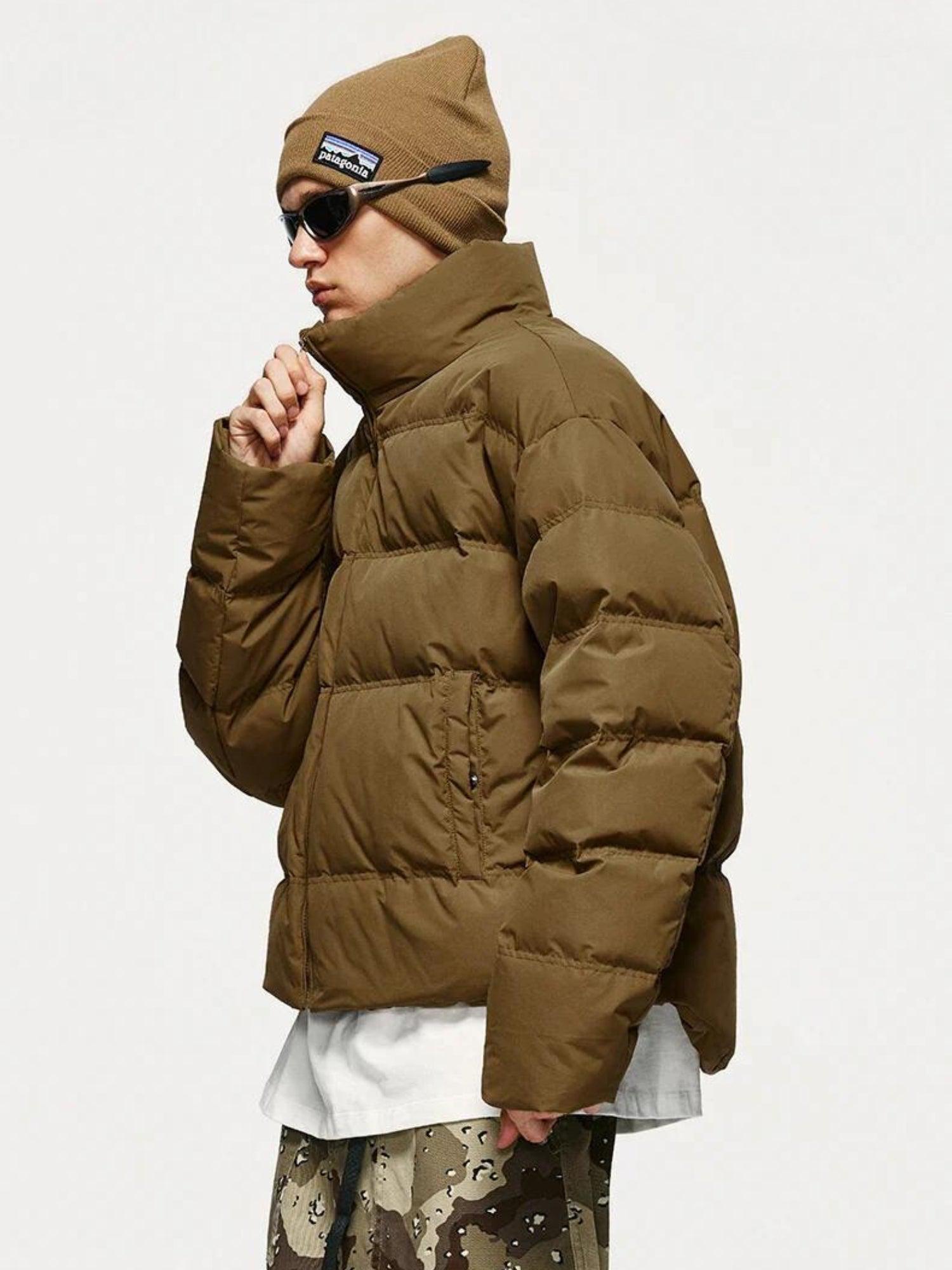 Asymmetric Hem Zip-Up Puffer Jacket Litlookz Studio