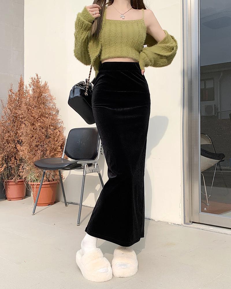 Pencil Skirt Long Flowy Skirts In Style Fashion Black High Waist