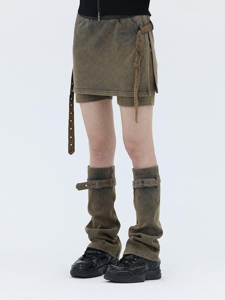 【NONCODE】Petit Two Buckle Wool Belt Skirt Petit Two Buckle Wool Belt Skirt - 논코드