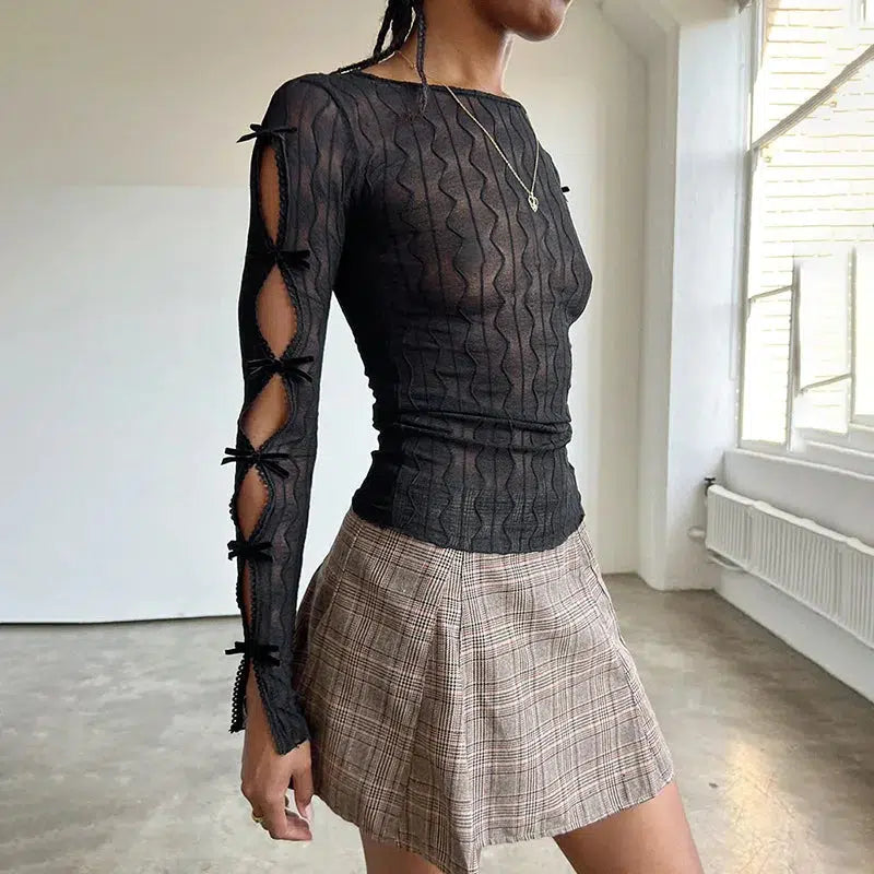 Long Sleeve Fishnet Top – Litlookz Studio