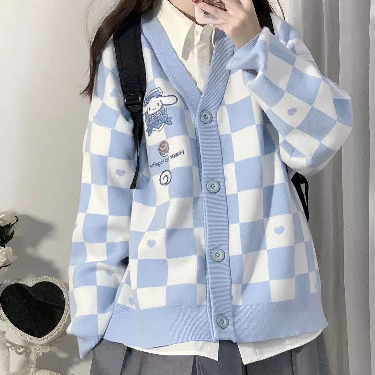 シナモロール ボタン付きブルーカーディガン - Litlookz Studio