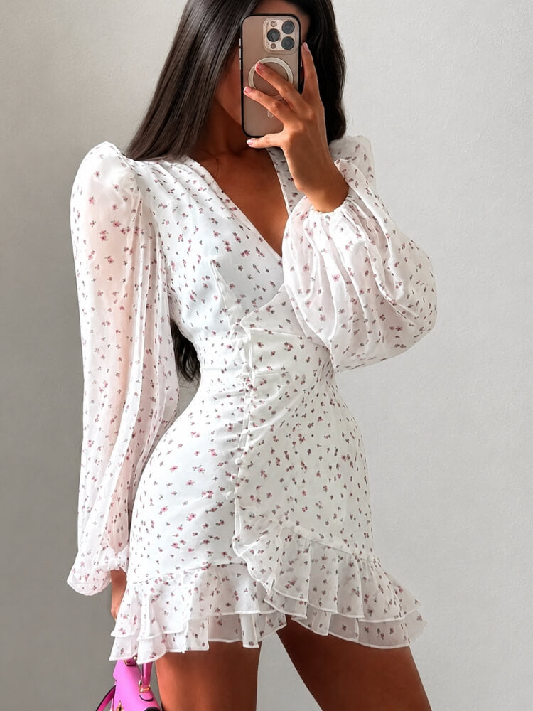 white coquette dress Shop Ruffle Mini babydoll style dress Lady Strut Gowns | Available In Black And Mens Jacket Size:52S (+$10)