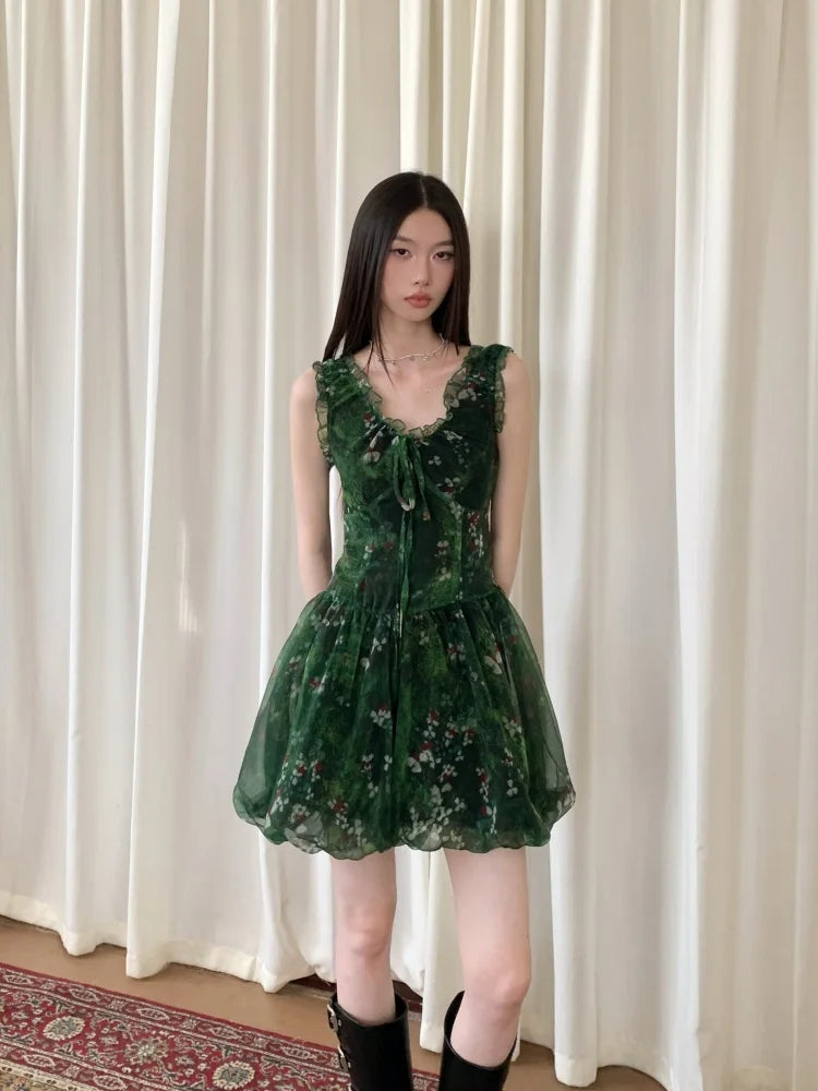 Cottagecore Bubble Tulle Mini Dress - Litlookz Studio Cottagecore Bubble Tulle Mini Dress - Litlookz Studio