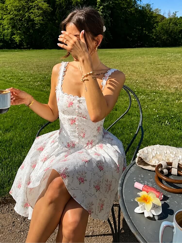 cottagecore short dress Shop Picnic Mini My Actual Bust is:66