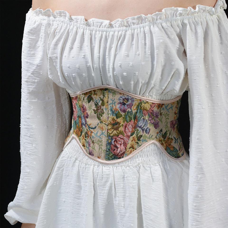 Cottagecore Ribbon Lace Up Waist Corset - Litlookz Studio Cottagecore Ribbon Lace Up Waist Corset - Litlookz Studio
