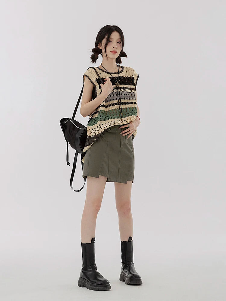 SO ME Crochet Lace Light Weight Sweater Vest