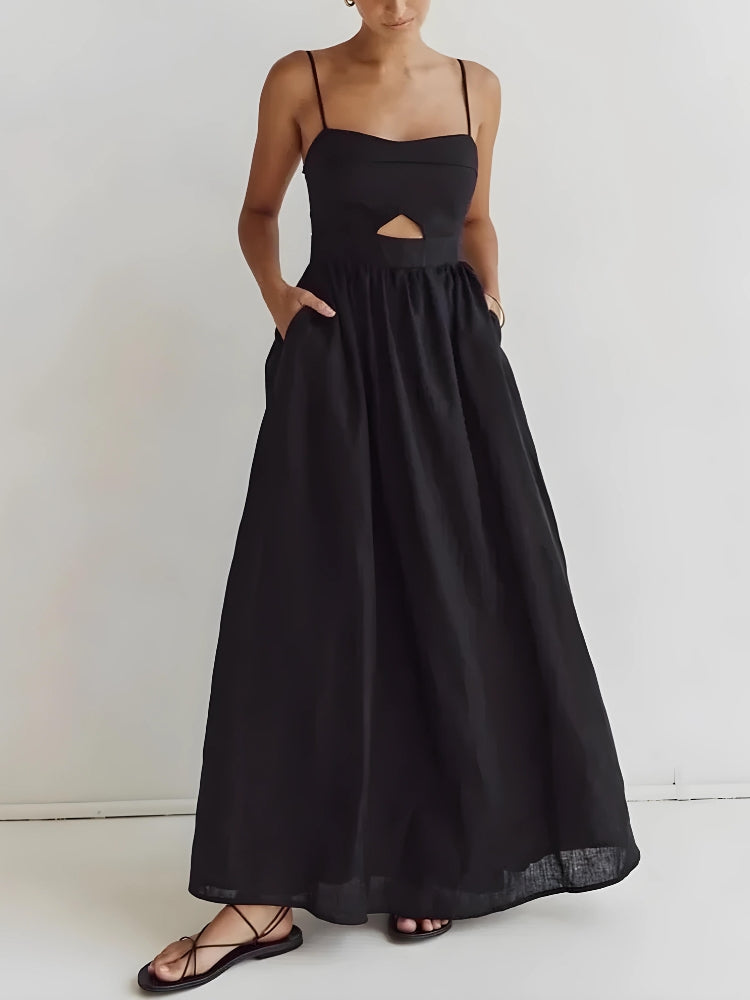Cut Out Slit Maxi Dress - Litlookz Studio Cut Out Slit Maxi Dress - Litlookz Studio