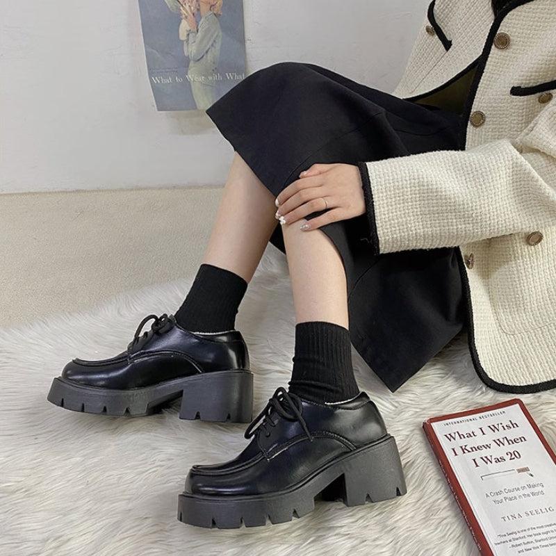 Dark Academia Platform Shoes - Litlookz Studio Dark Academia Platform Shoes - Litlookz Studio