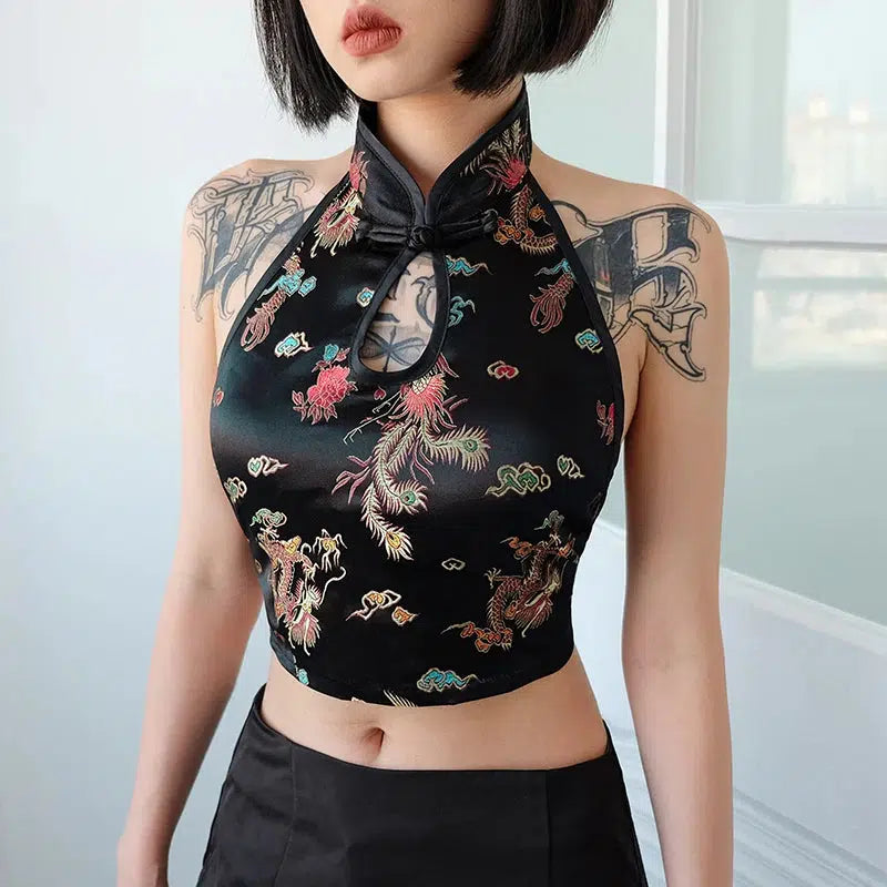 Dragon Backless Crop Top - Litlookz Studio