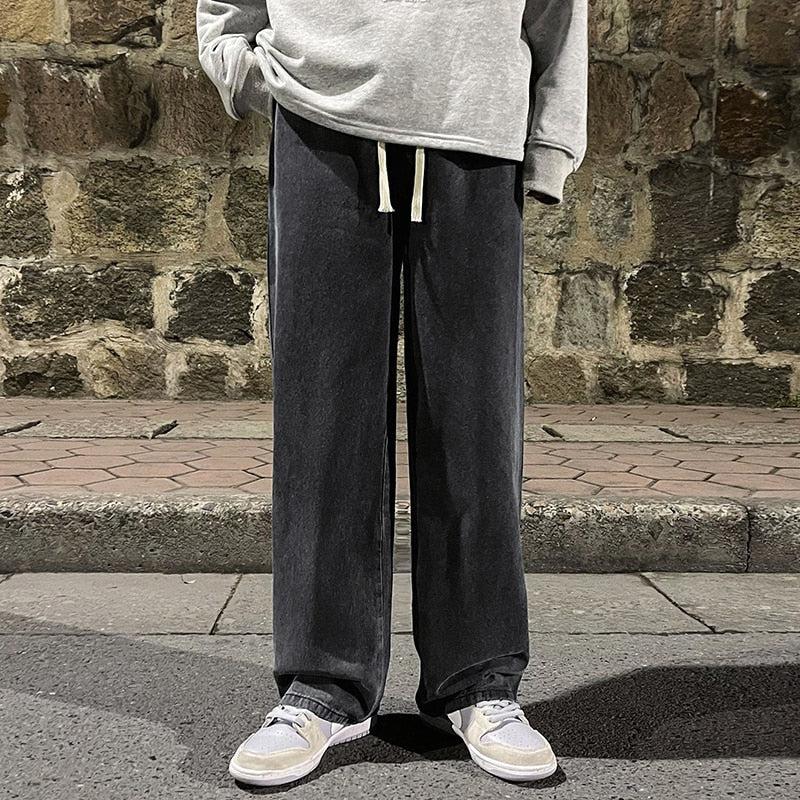 Drawstring Straight Leg Baggy Jeans Litlookz Studio