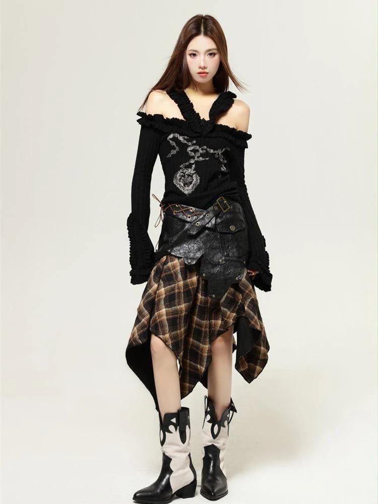 Fairy Grunge Cut Out Shoulder Top Litlookz Studio