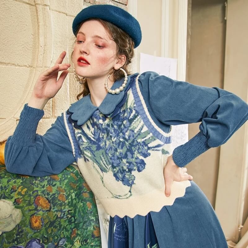 Shop Floral Tie Front Knit Vest - Litlookz Studio
