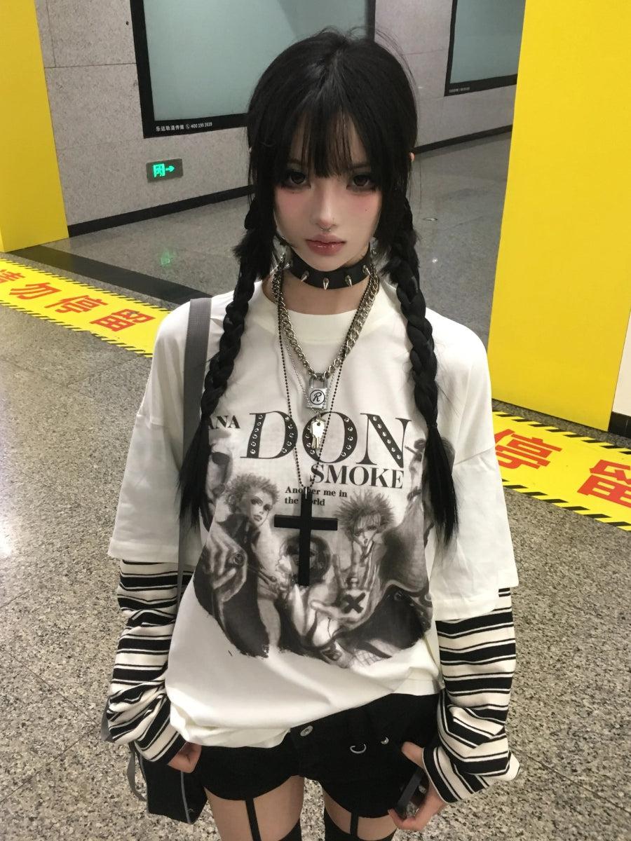 Grunge Don't Smoke Layered Top - Litlookz Studio Grunge Don't Smoke Layered Top - Litlookz Studio