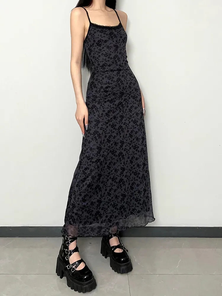 Grunge Floral Printed Maxi Dress Litlookz Studio