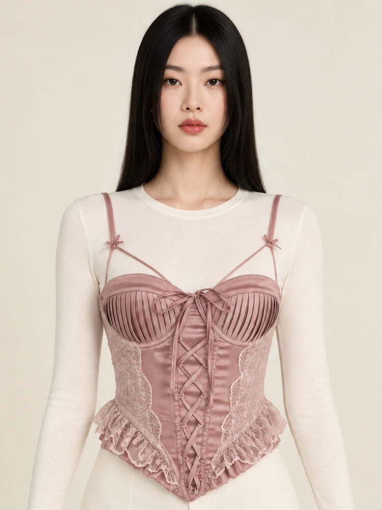 Shop Lace Ruffle Corset Top - Litlookz Studio