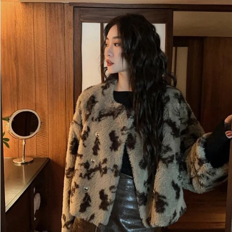 Animal Print Chaqueta De Piel De Leopardo Asos Abrigo Estampado Animal Abrigo Pelo Abrigo Animal Print Mango Animal  Print Chaqueton Pelo
