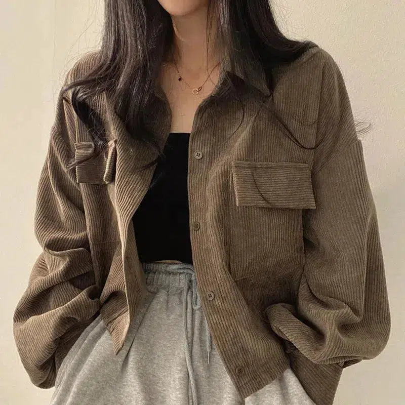 Cropped on sale corduroy jacket