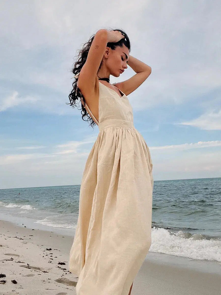Linen Midi Dress - Litlookz Studio Linen Midi Dress - Litlookz Studio