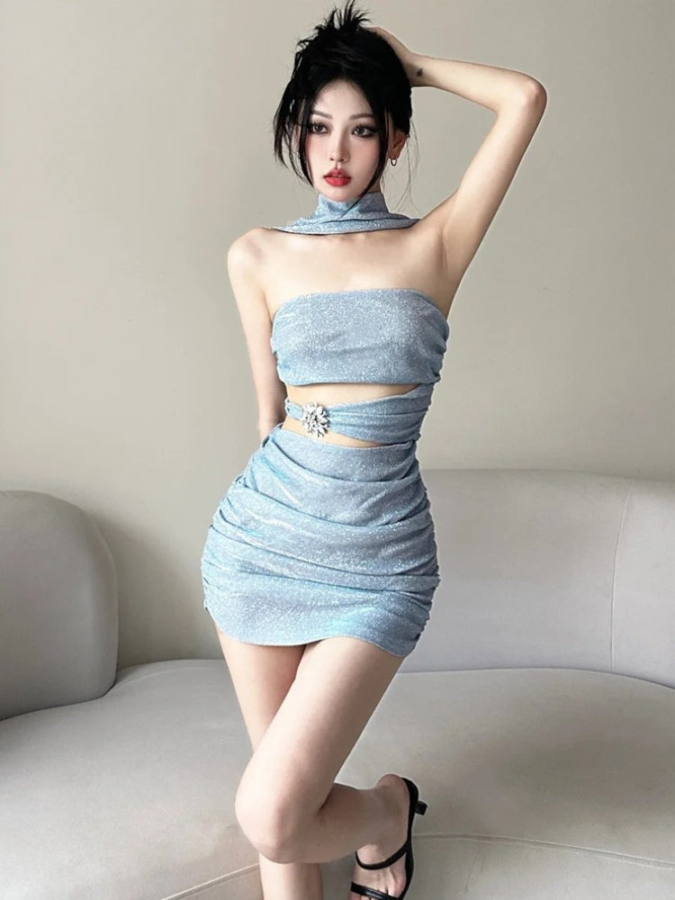 mermaid core dress Mermaidcore Glitter Mini Dress