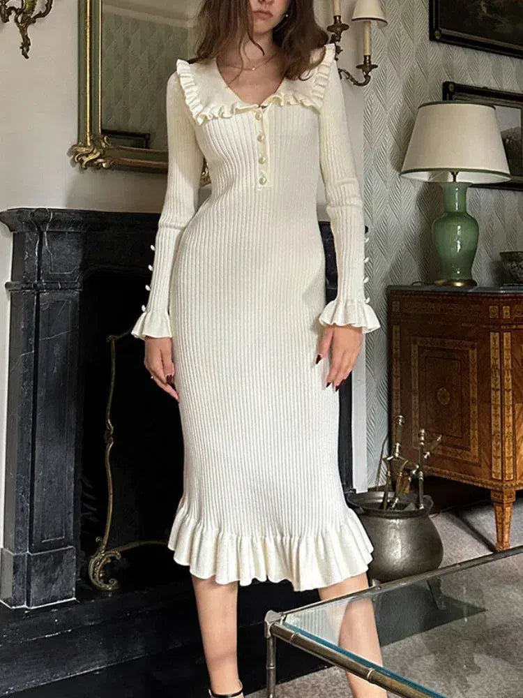fitted lace wedding dress The Long Sleeve Peter Pan Dress in Ebony fitted lace wedding dress The Long Sleeve Peter Pan Dress in Ebony