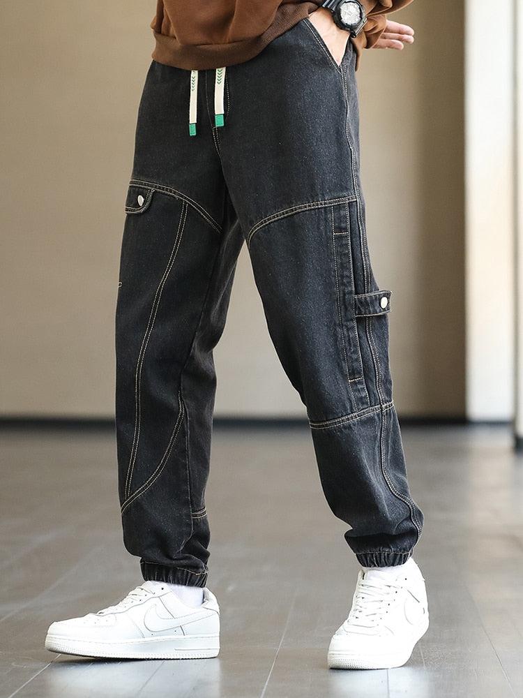 Nuevos Pantalones De Hombre Cintura Elástica Pana Moda Streetwear