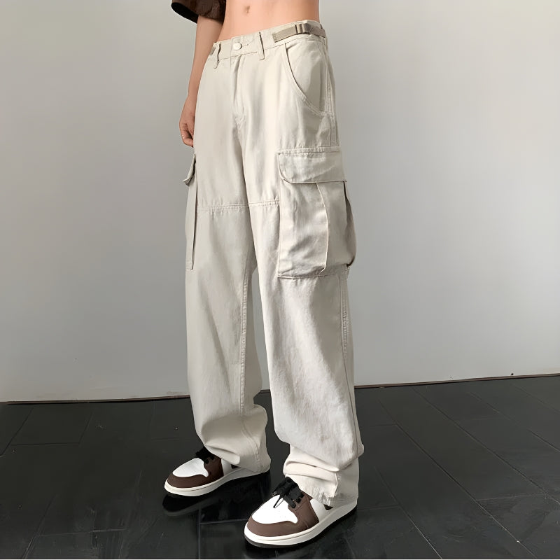 Side Belt Detailed Baggy Cargo Pants – Litlookz Studio