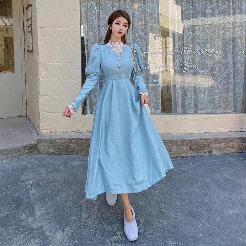 Vintage Balloon Sleeve Maxi Dress - Litlookz Studio Vintage Balloon Sleeve Maxi Dress - Litlookz Studio