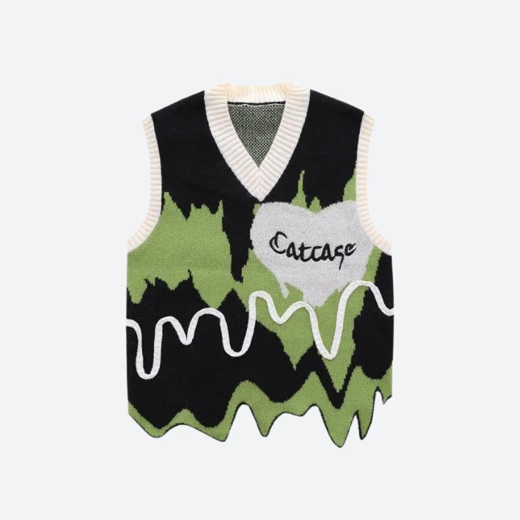 Weirdcore Wavy Striped Sweater Vest - Litlookz Studio