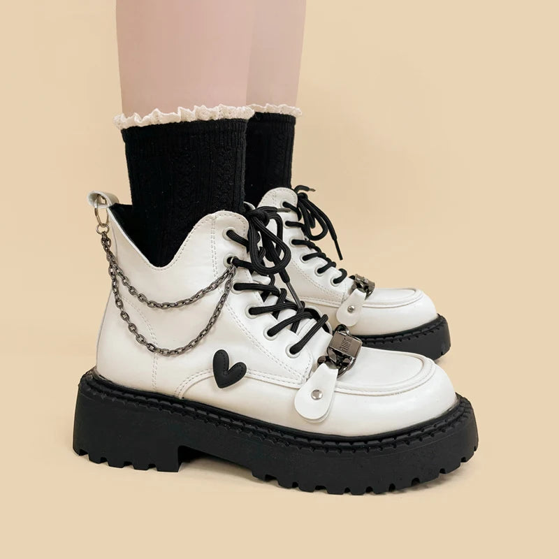 womens white platform boots