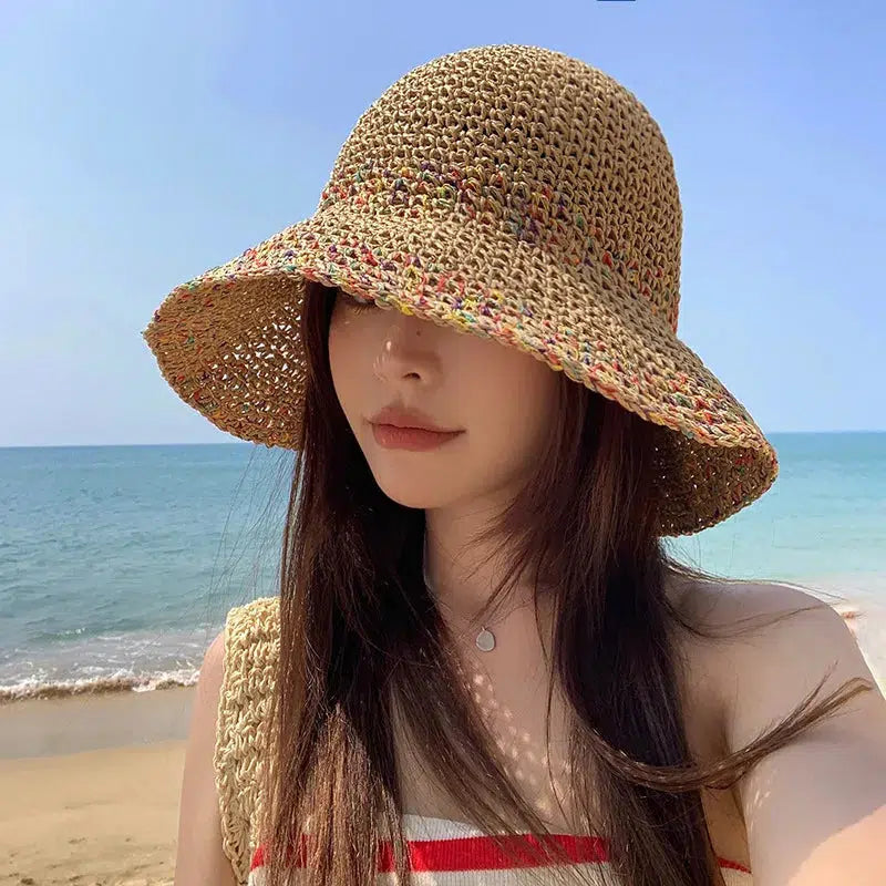 STRAW BUCKET HAT BLACK WITH PEARLS 672762 main image 0