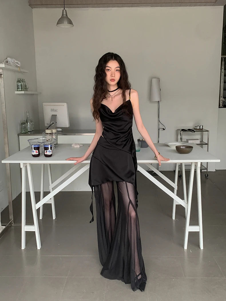 Set Due Pezzi Top Asimmetrico Y2K Pantaloni Gonna Litlookz Studio