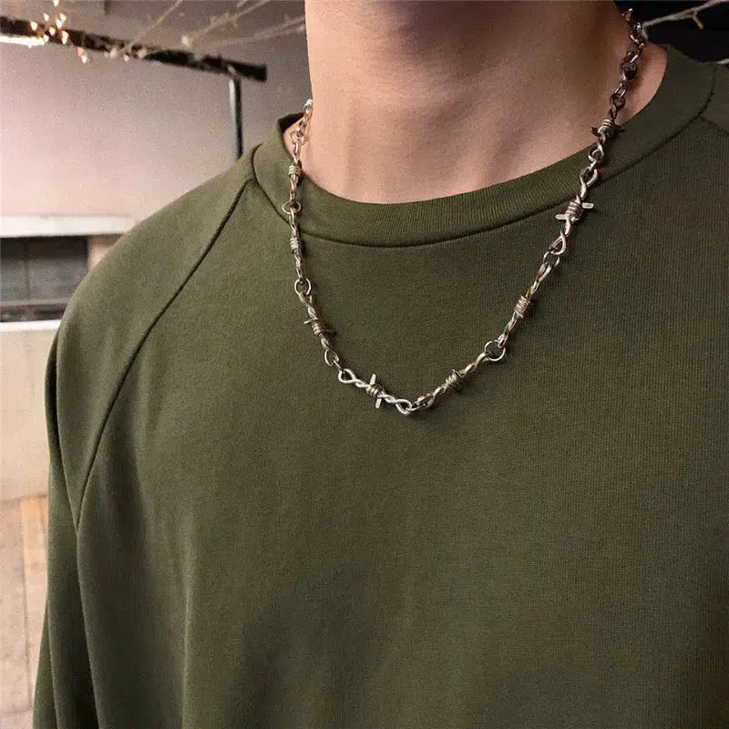 Y2K Barbed Wire Necklace - Litlookz Studio