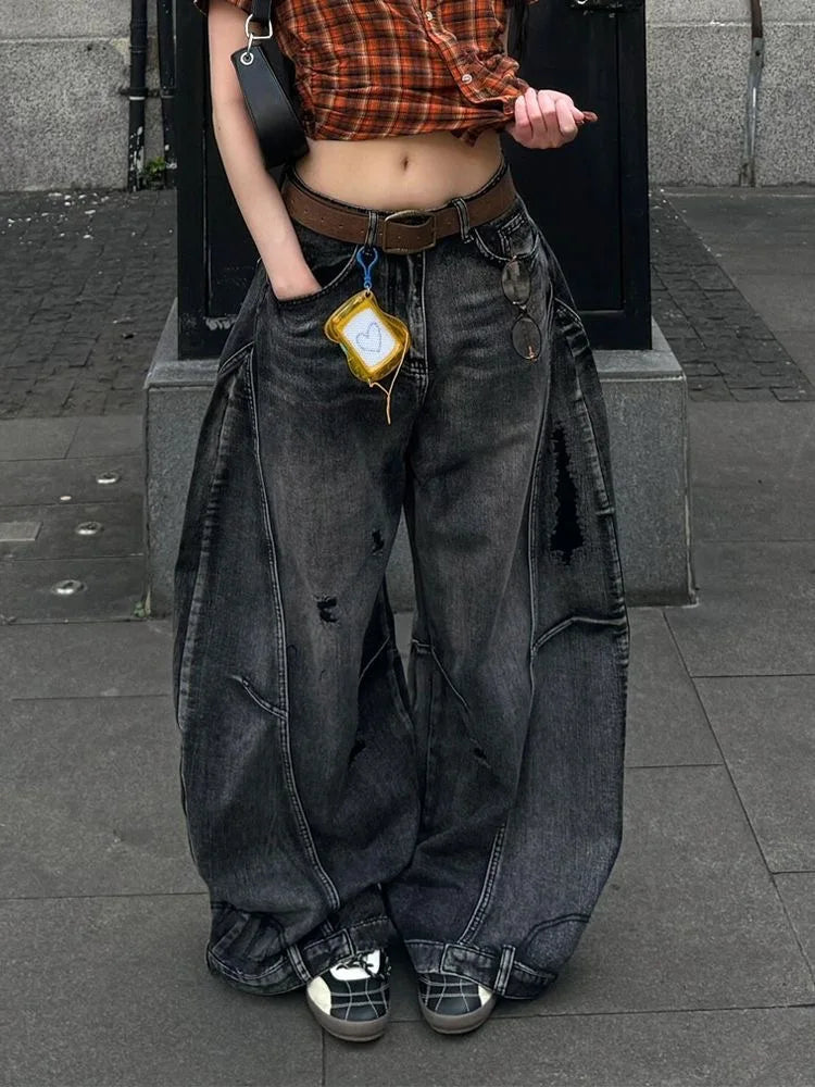 Y2K Black Baggy Jeans - Litlookz Studio
