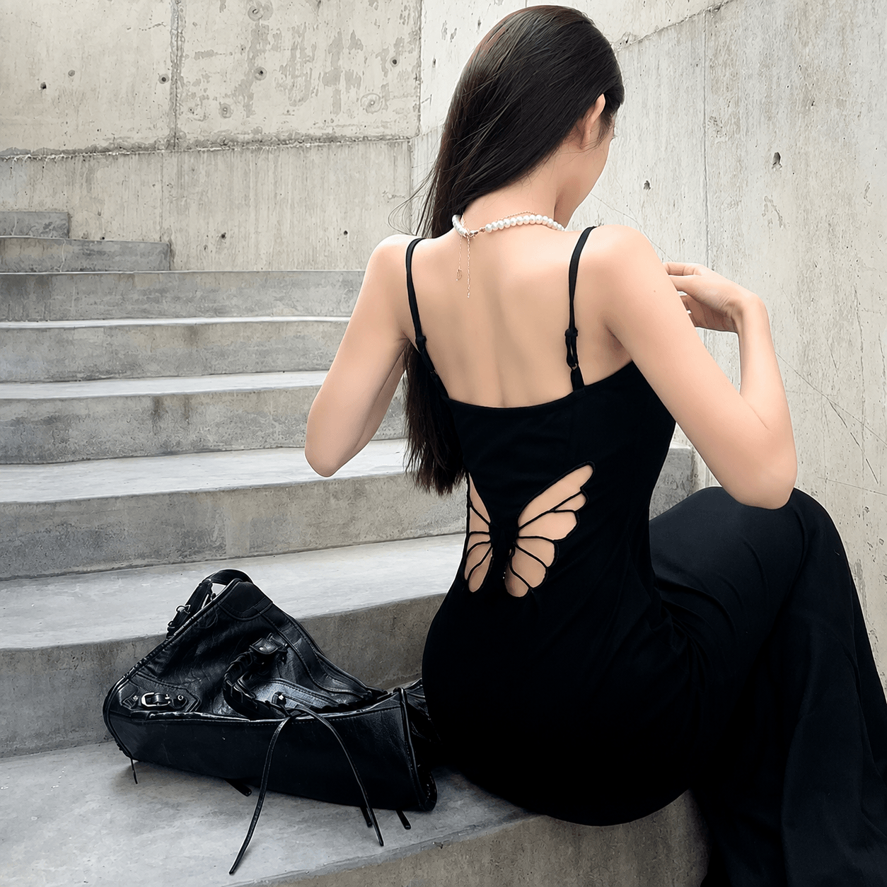 y2k long dress Trendy Prom Ideas with Sleek Silhouettes and Shine The clean silhouette and relaxed neckline create a refined y2k aesthetic Y2K Sexy Backless Satin Maxi