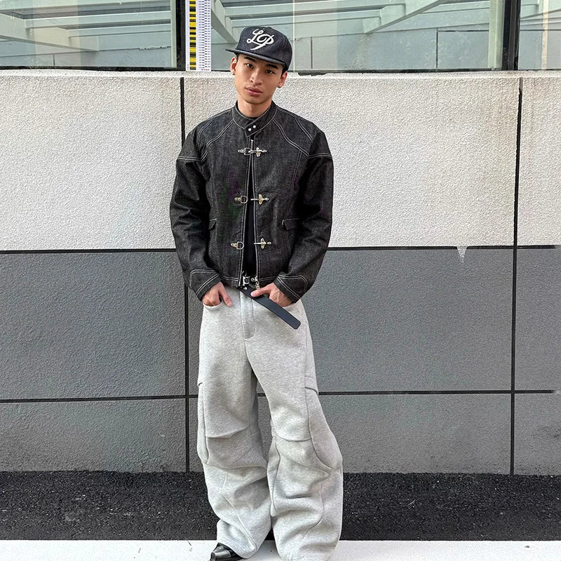 ジャケット・アウター 00s remake black wax denimjacket y2k Y2K Clasp Denim Jacket - Litlookz Studio