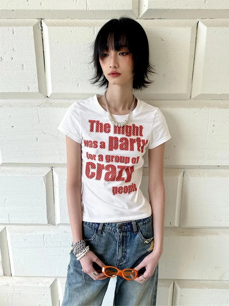 Y2K Crazy Party Graphic Tee - Litlookz Studio