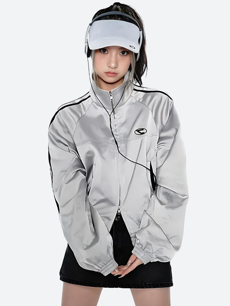 Y2K Cyber Double Zip-Up Jacket - Litlookz Studio