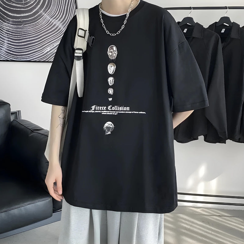 Y2K Fierce Collision Oversized Tee - Litlookz Studio
