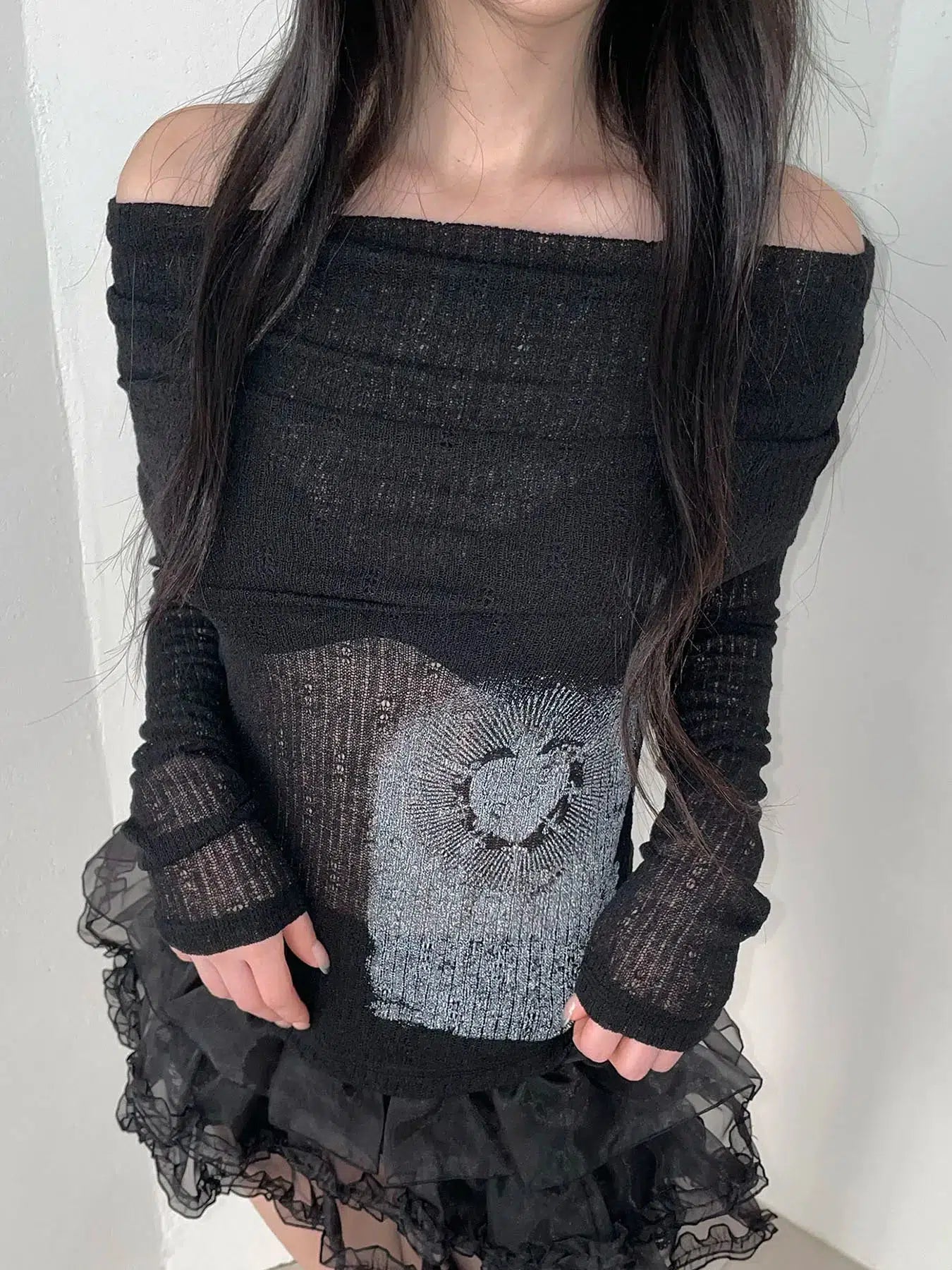 Y2K Heart & Swords Off Shoulder Top - Litlookz Studio