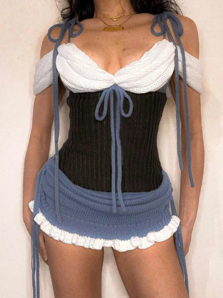knit halter mini dress Lover Knit Halter Dress – Guizio main image 0