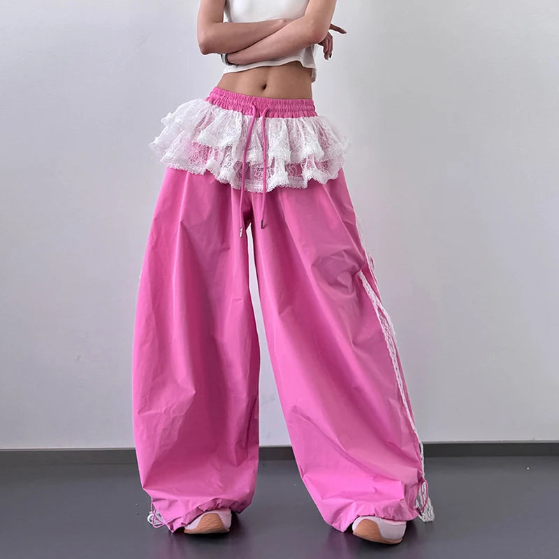 Y2K Skirted Parachute Pants - Litlookz Studio