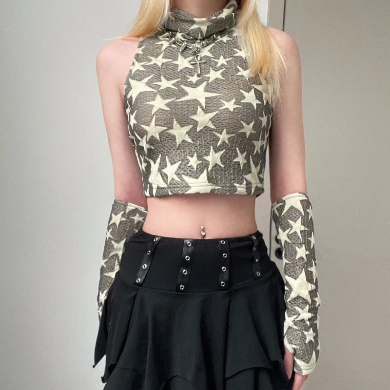 Y2K Star Embroidered Crop Top – Litlookz Studio