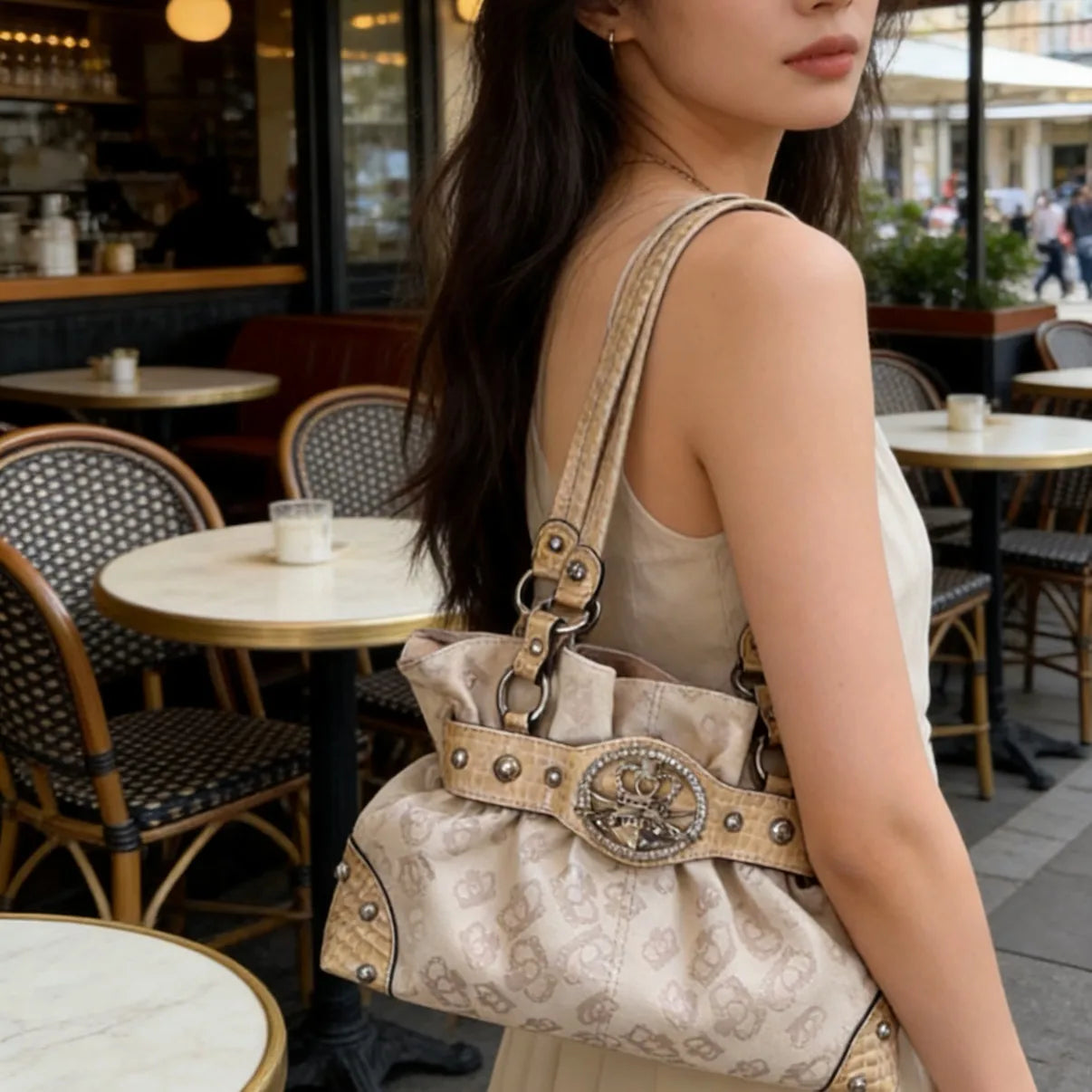 Shop Studded Buckle Shoulder Bag - Litlookz Studio