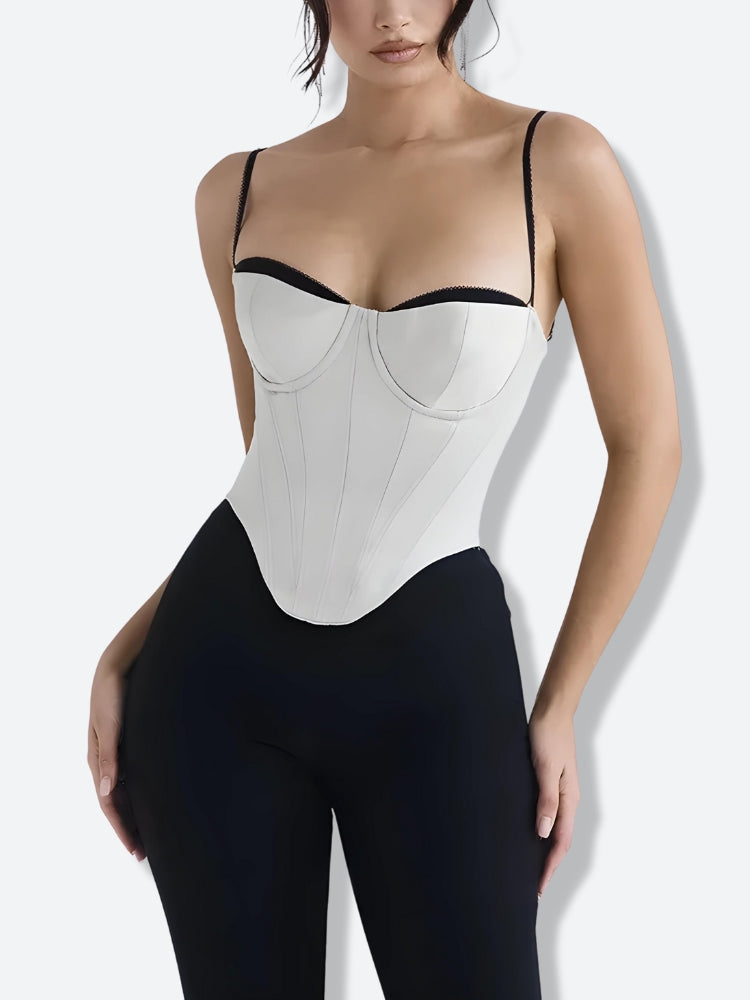 Y2K Zip-Up Layered Corset Top - Litlookz Studio