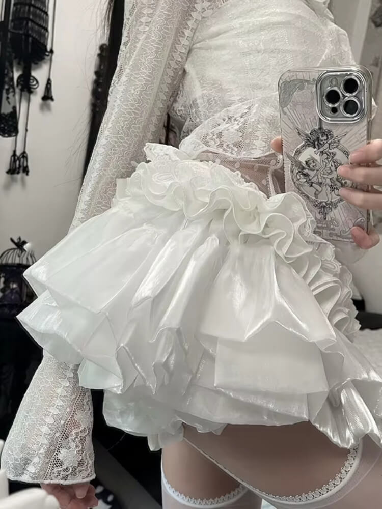 Angel Ruffle Mini Skirt