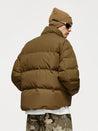 Asymmetric Hem Zip-Up Puffer Jacket
