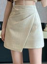 Asymmetric Overlap Mini Skirt
