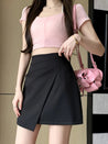 Asymmetric Overlap Mini Skirt