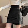 Asymmetrical Faux Leather Mini Skirt