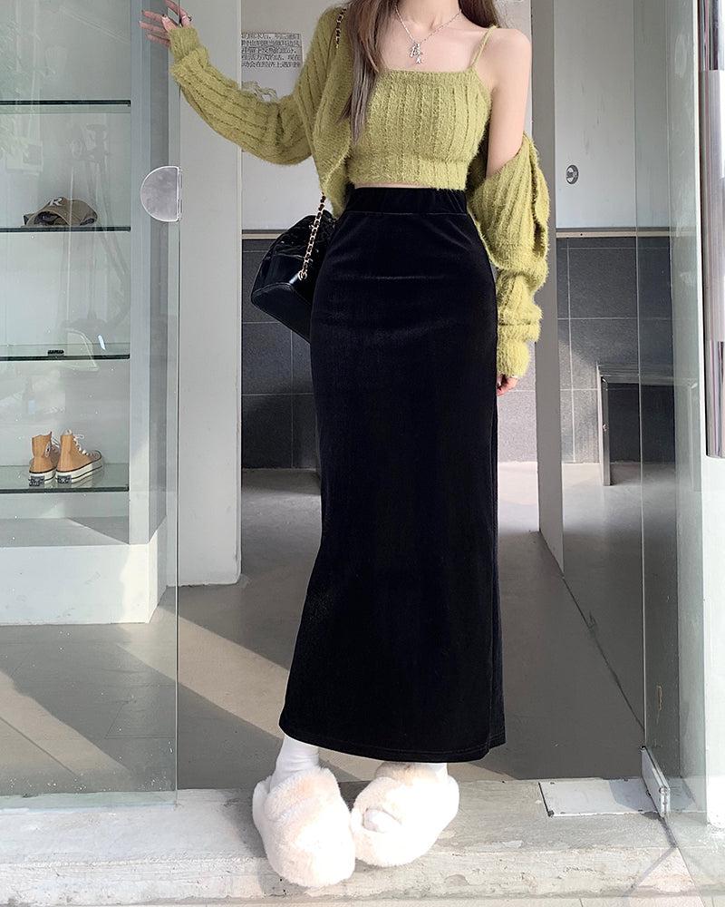 Back Slit Maxi Skirt - Litlookz Studio